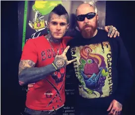  ??  ?? Baz Black with piercer Nick Pinch.