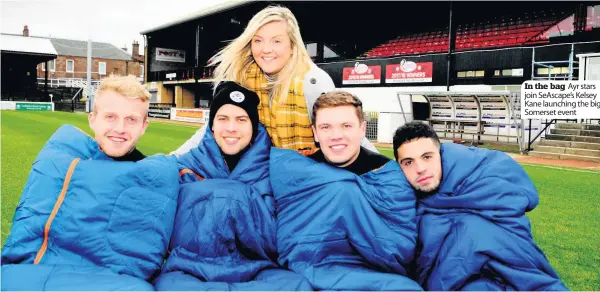  ??  ?? In the bag Ayr stars join SeAscape’s Kelsey Kane launching the big Somerset event