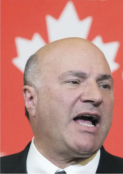 ?? STAN BEHAL / POSTMEDIA NEWS FILES ?? “There has never been a candidate like me,” said former Tory leadership hopeful Kevin O’Leary.