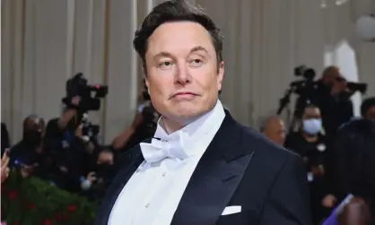  ?? Photograph: Angela Weiss/ AFP/Getty Images ?? Elon Musk arriving for the 2022 Met Gala at the Metropolit­an Museum of Art in New York earlier this month.