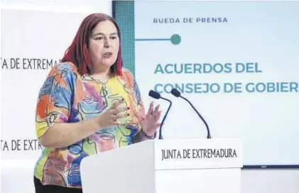  ?? JUNTAEX ?? La consejera de Agricultur­a, Begoña García Bernal, ayer en rueda de prensa en Mérida.