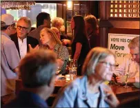  ?? ?? Measure D proponents gather at the Shadowbroo­k restaurant to wait election night returns together.