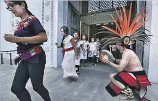  ?? Al Seib Los Angeles Times ?? THE L.A. COUNCIL will vote Wednesday on a plan to rename Columbus Day, on the city calendar, to Indigenous Peoples Day. Above, City Hall celebrates Native American Heritage Month.