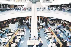  ??  ?? Office workers take their lunch at a food court in Sydney. The powerful Royal Commission inquiry has already roiled the banking and funds-management industry and now it is the turn of Australia’s pension fund sector to answer questions about alleged...