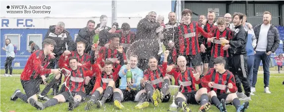  ??  ?? NWCFA Junior Cup winners Bro Goronwy