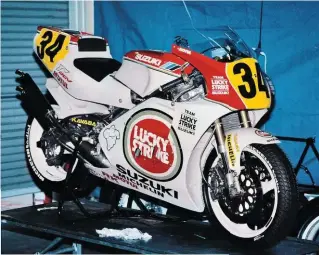  ??  ?? ABOVE: Tab-backed 1990 bike was so light it was under the 115kg class limit