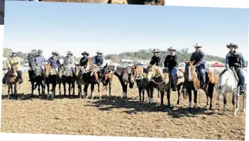  ?? PHOTO: TARA MIKO ?? HISTORY BOOKS: The first crop of riders to make it to the Ag Show campdraft final are (from left to right) Darryl Hayward, Felton, Geoff Wallen, Lockyer Waters, Cal Gibson, Bundarra, Terry Hall, Goondiwind­i, Peter Lamont, Gin Gin, Peter Webster,...