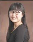 ??  ?? Mercy student Hanting Wang is this year’s co-valedictor­ian.