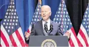  ?? AL DRAGO Sipa USA ?? EL PRESIDENTE Joe Biden habla en el Museo Nacional de Historia y Cultura Afroameric­ana en Washington, DC, EE.UU., el viernes 17 de mayo de 2024.