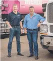  ?? Picture: Cameron Laird ?? Bravus Mining & Resources Chief Operating Officer Mick Crowe with Mendi Group Managing Director Jeff Doyle.