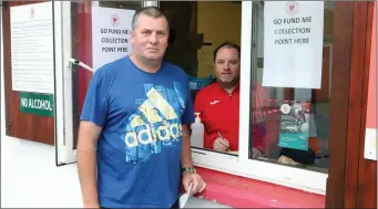  ??  ?? Jim Clifford supporting the Sligo Rovers Go Fund Me campaign at the Showground­s last Thursday