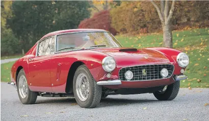  ??  ?? A 1961 Ferrari 250 SWB, featuring a 3.0-litre V-12 engine, is estimated to fetch US$9.5 million.