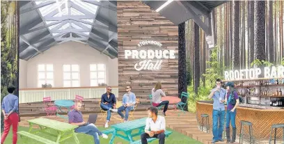  ??  ?? ●●How Stockport Produce Hall might look as a street food market run by Foodie Friday