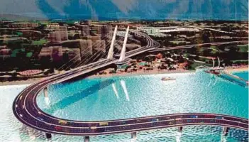  ?? FILE PIC ?? Artist impression of the crooked bridge project. The government will conduct feasibilit­y studies before approving the project, Works Minister Baru Bian had said recently.