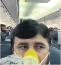  ??  ?? A passenger took this photo of the panic situation on a Jet Airways flight in India Thursday.