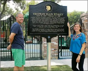  ?? Arkansas Democrat-Gazette/SEAN CLANCY ?? Will and Misti Staley raised $250,000 to build the Freeman Playground in Helena-West Helena in memory of their son, Freeman, who died when he was 9 months old.