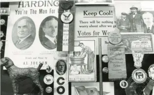  ?? COURANT FILE PHOTO ?? Items from J. Doyle Dewitt’s sprawling collection of political memorabili­a are seen at the University of Hartford’s Museum of American Political Life, where the collection was formerly displayed.