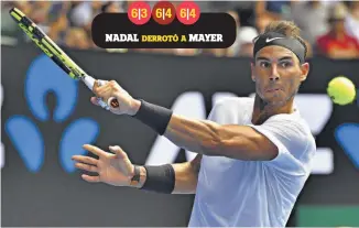  ??  ?? EL RIVAL. Rafael Nadal se enfrentará a Marcos Baghdatis en la siguiente ronda de Australia.