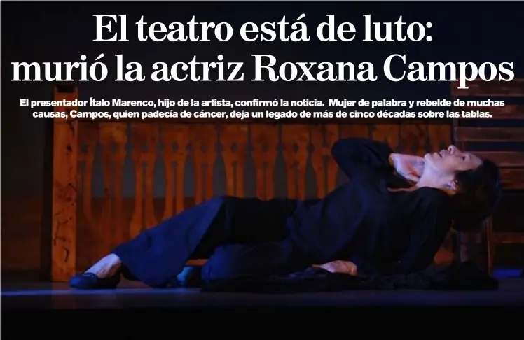  ?? ArCHIVo ?? Roxana Campos mientras ejecutaba su monólogo ‘Historia de una cualquiera’ en el Teatro 1887 bajo la dirección de Mauricio Astorga.