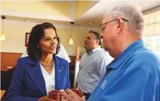  ?? AP ?? ■ Democrat Dr Hiral Tipirneni (left) was hoping to replicate Democratic wins in Pennsylvan­ia, Alabama, and other states as voters went to the booths in Arizona yesterday.