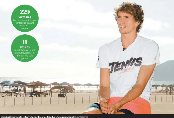  ?? IVÁN LÓPEZ ?? Sascha Zverev, en la entrevista que le concedió a La Afición en Acapulco.