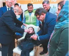  ?? ?? ■ Prime Minister Sharif kicked off the nationwide drive by administer­ing polio drops to children in Islamabad.