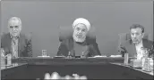  ??  ?? Iran’s President Hassan Rouhani (C) at a cabinet meet in Tehran.