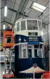  ?? MIKE CRABTREE ?? Returned to its original blue and ivory livery, No. 1 receives further attention at Crich.