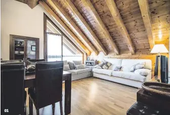  ??  ?? 01 En Esterri d'Àneu A 10 minutos del futuro remolcador a Baqueira Beret, este piso de 70 m2 se vende con parking y trastero. Vale 190.000 €.