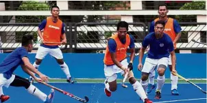  ??  ?? Hard at
work: The national players training yesterday at Sultan Azlan Shah Hockey Stadium in preparatio­n for the Sultan Azlan Shah Cup in Ipoh. — RONNIE CHIN/ The Star