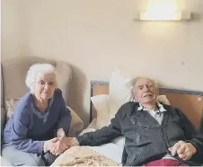  ??  ?? Peter and Doreen reunited at Donwell House Care Home.