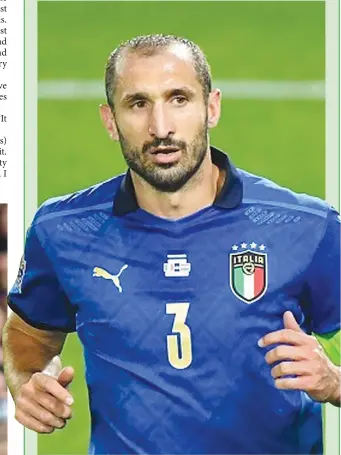  ?? Photo: Sportstar. ?? Retiring… Italy defender Giorgio Chiellini.