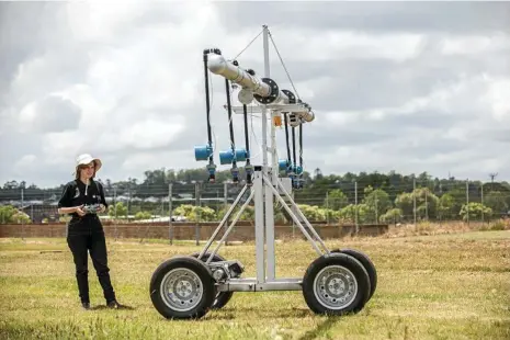  ?? PHOTO: CONTRIBUTE­D ?? MORE EFFICIENT: University of Southern Queensland research fellow Dr Alison McCarthy has been working on refining irrigation systems for better efficiency.