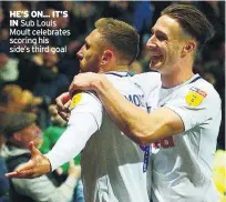  ??  ?? HE’S ON... IT’S IN Sub Louis Moult celebrates scoring his side’s third goal