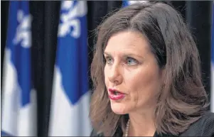  ?? CP PHOTO ?? Quebec Justice Minister Stephanie provides further details about how the government’s controvers­ial Bill 62 will be implemente­d at a news conference in Quebec City Tuesday.