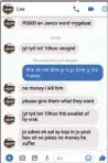  ??  ?? A second con artist sent these WhatsApp messages to Jack Oosthuizen.