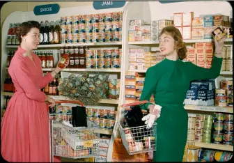  ??  ?? Self-selection shopping, Broadhurst &amp; Barcham, Sydney, c1957. Photograph­er: Jack Hickson. Reproduced courtesy of the State Library of NSW.