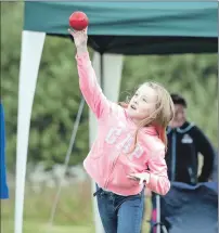  ??  ?? Right: Abigail Cloughton from Swindon takes part in one of the junior heavy events. f32 Morar Games 3JP