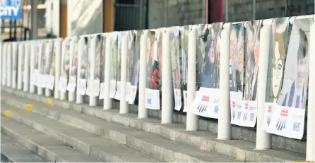  ??  ?? The Crowdfundi­ng Hero Flags placed around Twerton Park