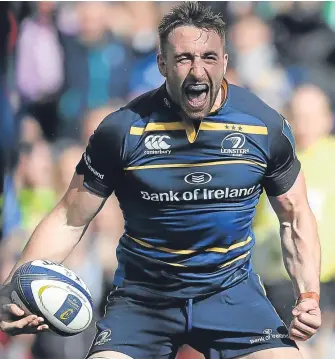  ??  ?? ■
Leinster’s Jack Conan celebrates scoring his side’s second try yesterday.