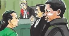  ?? MARIANNE BOUCHER DRAWING ?? Donna Irving and Warren Johnson pleaded guilty to second-degree murder.