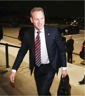  ?? MARK WILSON / GETTY IMAGES ?? Acting U.S. defence secretary Patrick Shanahan arrives at the Pentagon in Arlington, Va., on his first day in charge on Wednesday.