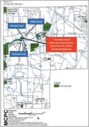  ?? SUBMITTED PHOTO ?? This Montgomery County Planning Commission map submitted by the Friends of Worcester — a group trying to preserve open space — shows township-owned parcels proposed for sale.