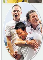  ??  ?? STARS Olly plays Soccer Aid in 2006 with his heroes Jamie Redknapp and Teddy Sheringham