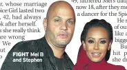  ??  ?? FIGHT Mel B and Stephen