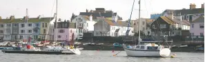  ??  ?? n The Jubilee and Trafalgar visitor pontoons are moored in the river on the starboard side of the channel about 100m south off the New Quay. The depth is 2.5m at chart datum. Cost: £1.30 per metre per night or £6 for the day (multihulls pay 50% extra).