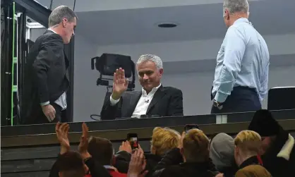  ??  ?? José Mourinho, pictured waving to fans at Old Trafford, has been linked with the Arsenal job. Photograph: Oli Scarff/AFP via Getty Images