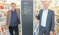  ?? FOTO: MÄGERLE ?? Hochschulr­ektor André Bleicher und Kanzler Thomas Schwäble fordern mehr Geld von Land und Bund.