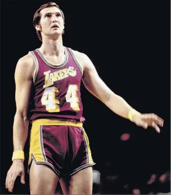  ?? Vernon Biever NBAE/Getty Images ?? LAKERS GREAT Jerry West’s career scoring average ranks sixth in NBA history. He is featured on the league’s logo and was recognized as one of the game’s 50 greatest players. Yet he never was voted MVP.