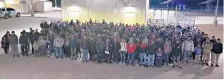  ?? SOURCE: U.S. BORDER PATROL ?? A group of 247 migrants crossed the border at Antelope Wells just after midnight Tuesday and turned themselves in to Border Patrol agents, according to the agency. Faces in the photo were blurred to protect the privacy of the individual­s.